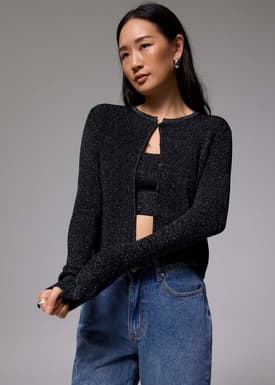 Crop Round Neck Knit Cardigan