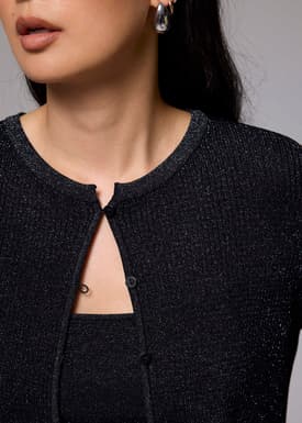 Crop Round Neck Knit Cardigan