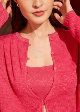 Crop Round Neck Knit Cardigan