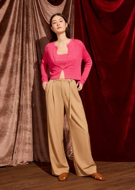 Crop Round Neck Knit Cardigan