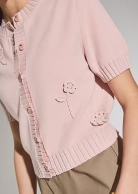 Knit Puff Sleeve Cardigan