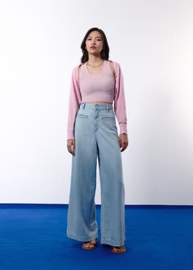 Relaxed Duo Knit Crop Cardigan