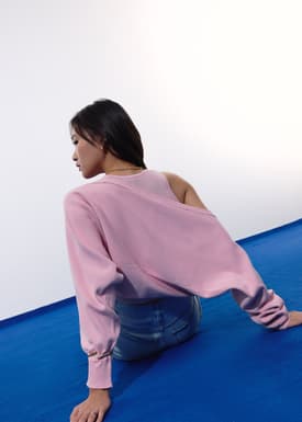 Relaxed Duo Knit Crop Cardigan