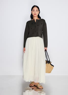 Relaxed Embellished Round Neck Cardigan