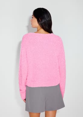 Relaxed Fuzzy Knit Crop Sweater