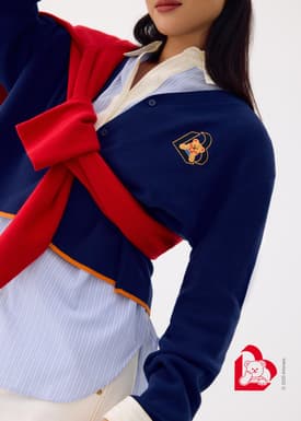 Love, Bonito | Wiggle Wiggle Knit Cardigan in Navy Blue