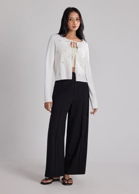 Floral Eyelet Knit Cardigan