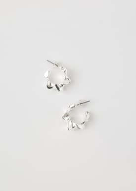Silver Twist Hoop Earrings