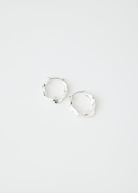 Silver Abstract Hoop Earrings