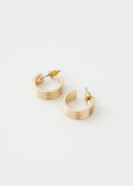 Gold Coil Hoop Earrings