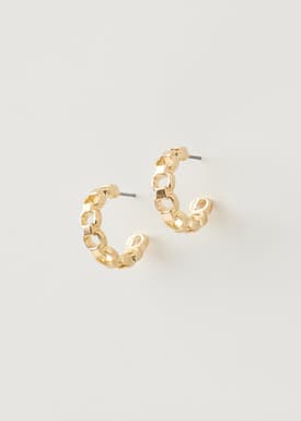 Gold Link Hoop Earrings