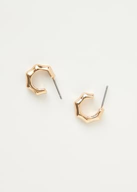 Gold Angular Hoop Earrings