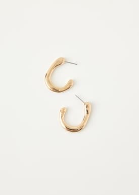 Gold Abstract Hoop Earrings