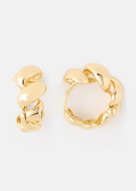 14K Gold Plated Chunky Twist Hoop Earrings