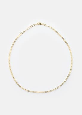 14K Gold Plated Minimalist Paperclip Chain Necklace