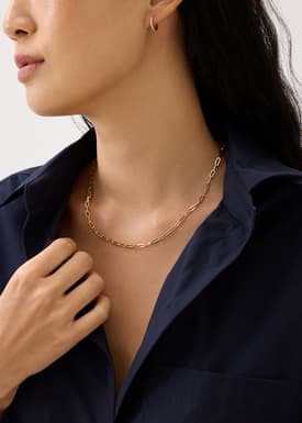 Gold Paperclip Chain Necklace
