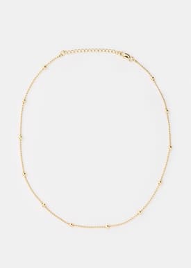 14K Gold Plated Bead Chain Necklace