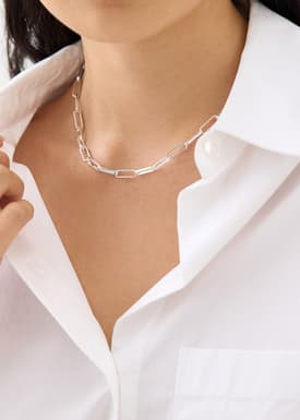 14K Gold Plated Paperclip Chain Necklace