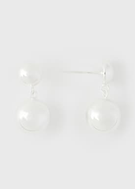 14K Gold Plated Metal Ball Drop Earrings