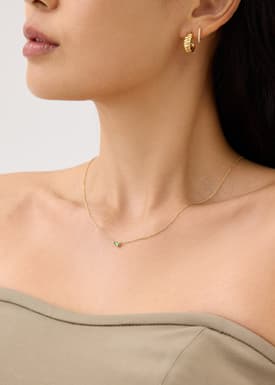 14K Gold Plated Pear Pendant Necklace