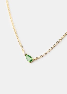 14K Gold Plated Pear Pendant Necklace