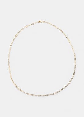 14K Gold Plated Thin Paperclip Chain Necklace
