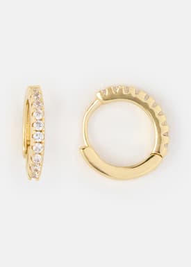 14K Gold Plated Metal Diamond Earrings