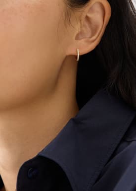 14K Gold Plated Metal Diamond Earrings