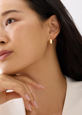 14K Gold Plated Chunky Hoop Earrings