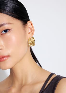 Glitter Flake Gold Plated Earrings