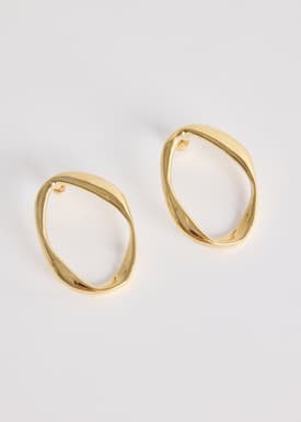 14K Gold Plated Oval Earrings