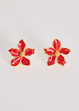 14K Gold Plated Floral Earrings