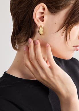 14K Gold Plated Chunky Hoop Earrings