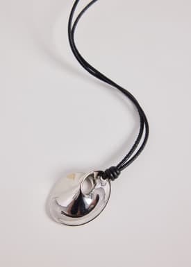 Metal Pendant Cord Necklace