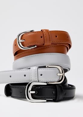 Classic Buckle Vegan Leather Belt