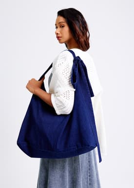 Adjustable Denim Tote Bag