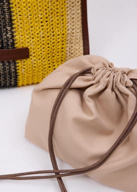 Woven Shoulder Tote Bag