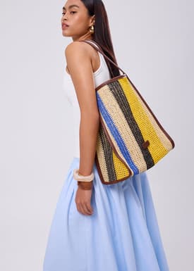Woven Shoulder Tote Bag