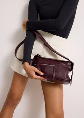 Adjustable Vegan Leather Baguette Bag
