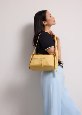 Adjustable Vegan Leather Baguette Bag