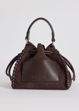 Vegan Suede Mini Bucket Bag