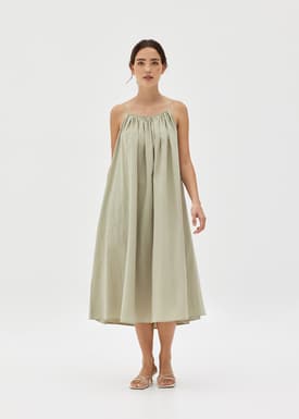 Adia Textured Cotton Midaxi Dress