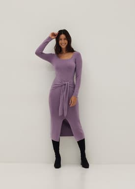 Knit Square Neck Bodycon Midaxi Dress
