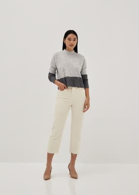 Mock Neck Colour Block Sweater