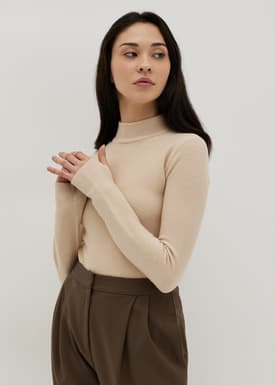 Tara Turtle Neck Ribbed Knit Top