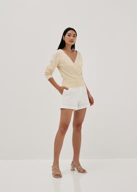 Everly Surplice Front Knit Sweater