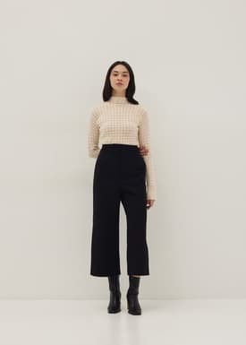 Delilah Pointelle Wool Blend Knit Top
