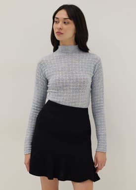 Delilah Pointelle Wool Blend Knit Top