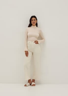 Turtle Neck Flare Sleeve Knit Top