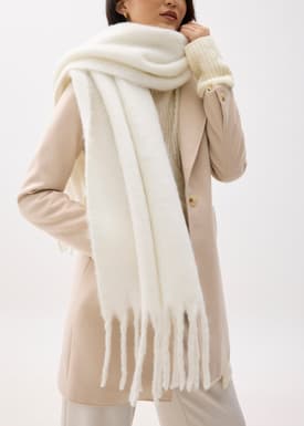 Oversized Fringe Hem Scarf